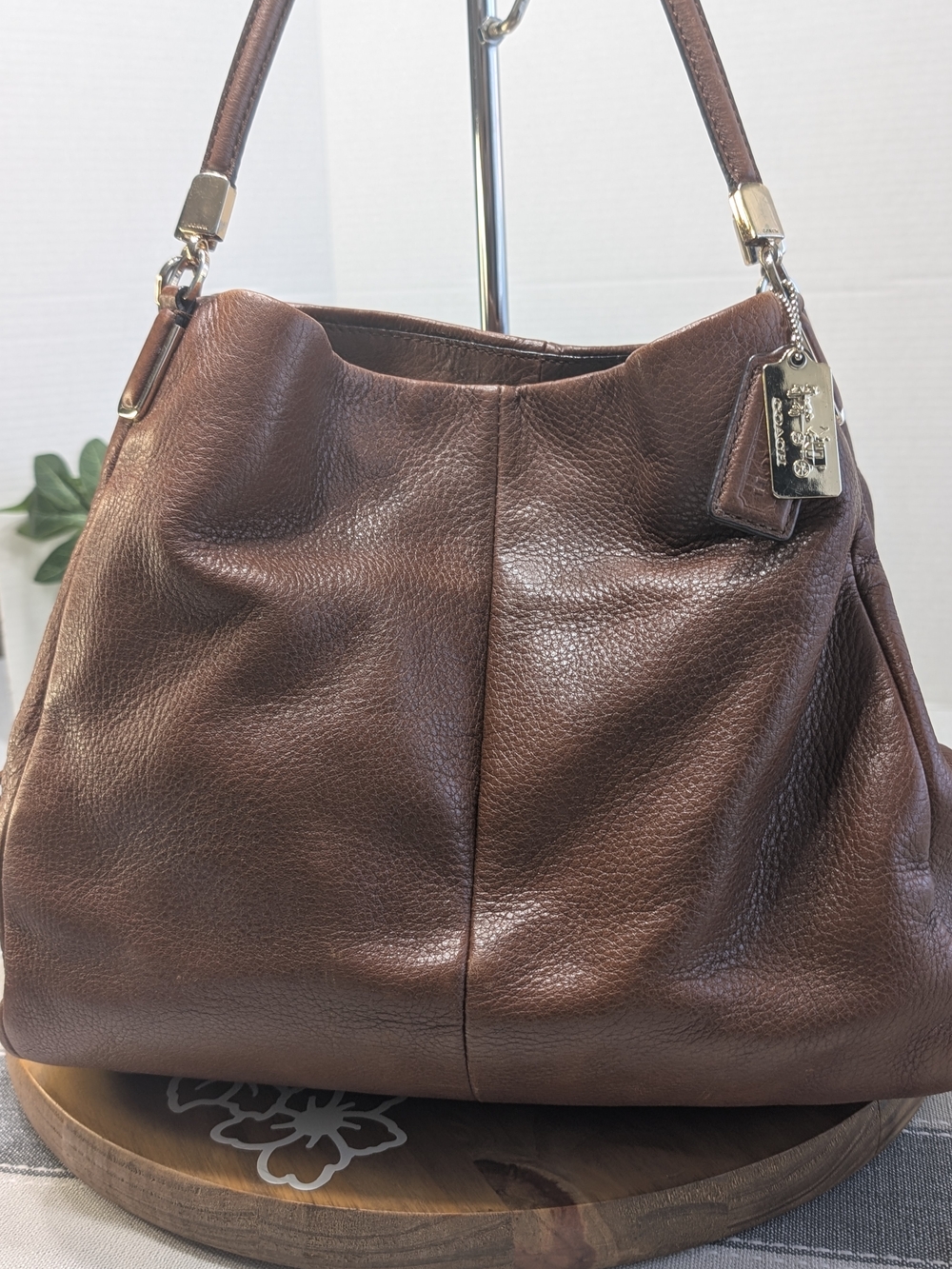 Coach Madison Phoebe Vintage Pebbled Leather Shoulder Bag
